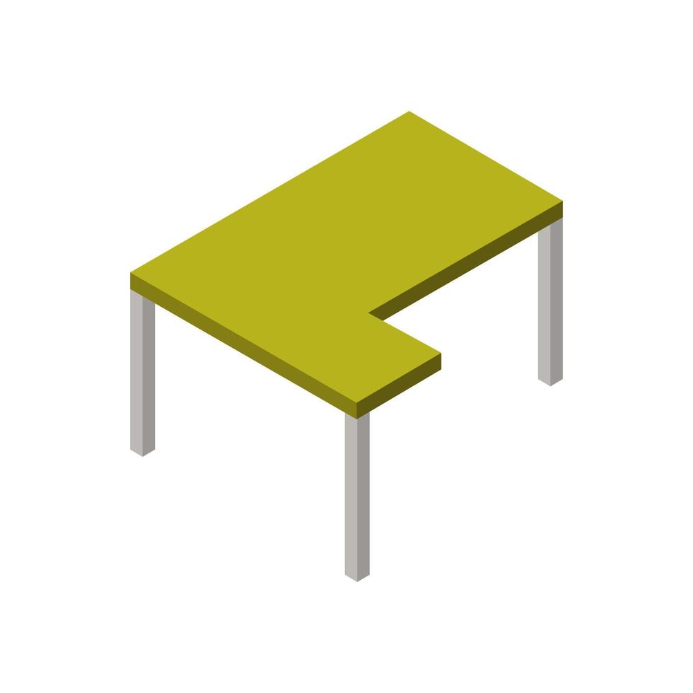 Isometric table on white background vector