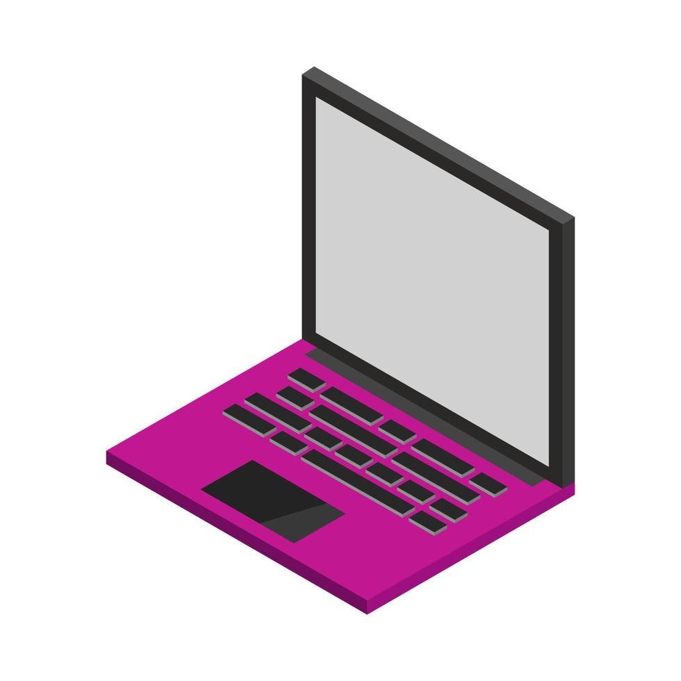 Isometric laptop on white background vector