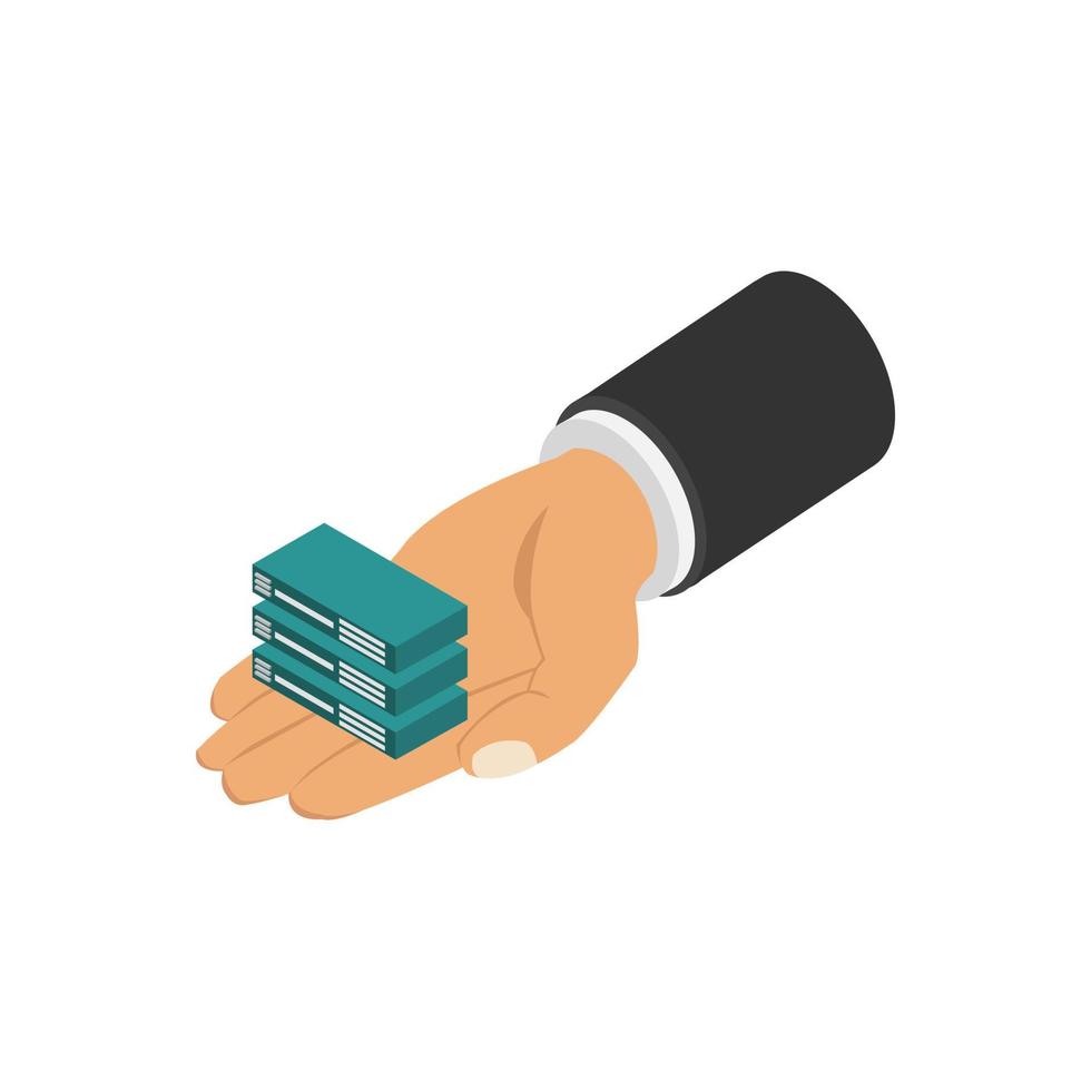 Server in isometric hand vector
