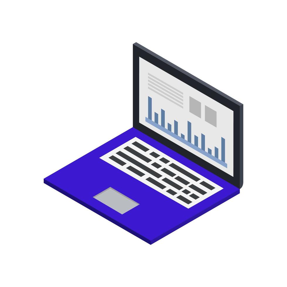 Isometric laptop on white background vector