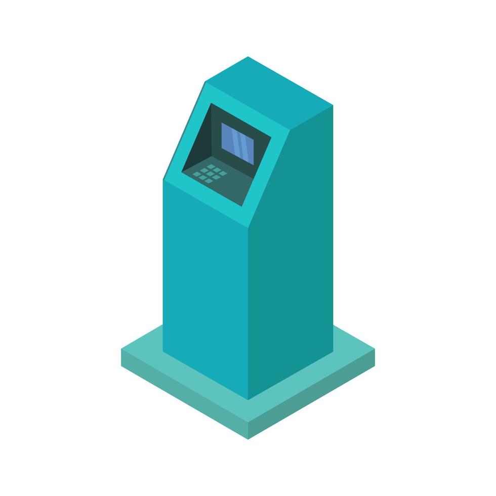 Isometric atm on a white background vector