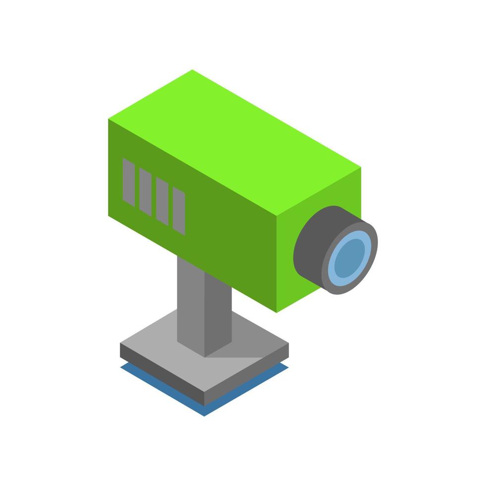 Isometric surveillance camera on a white background vector