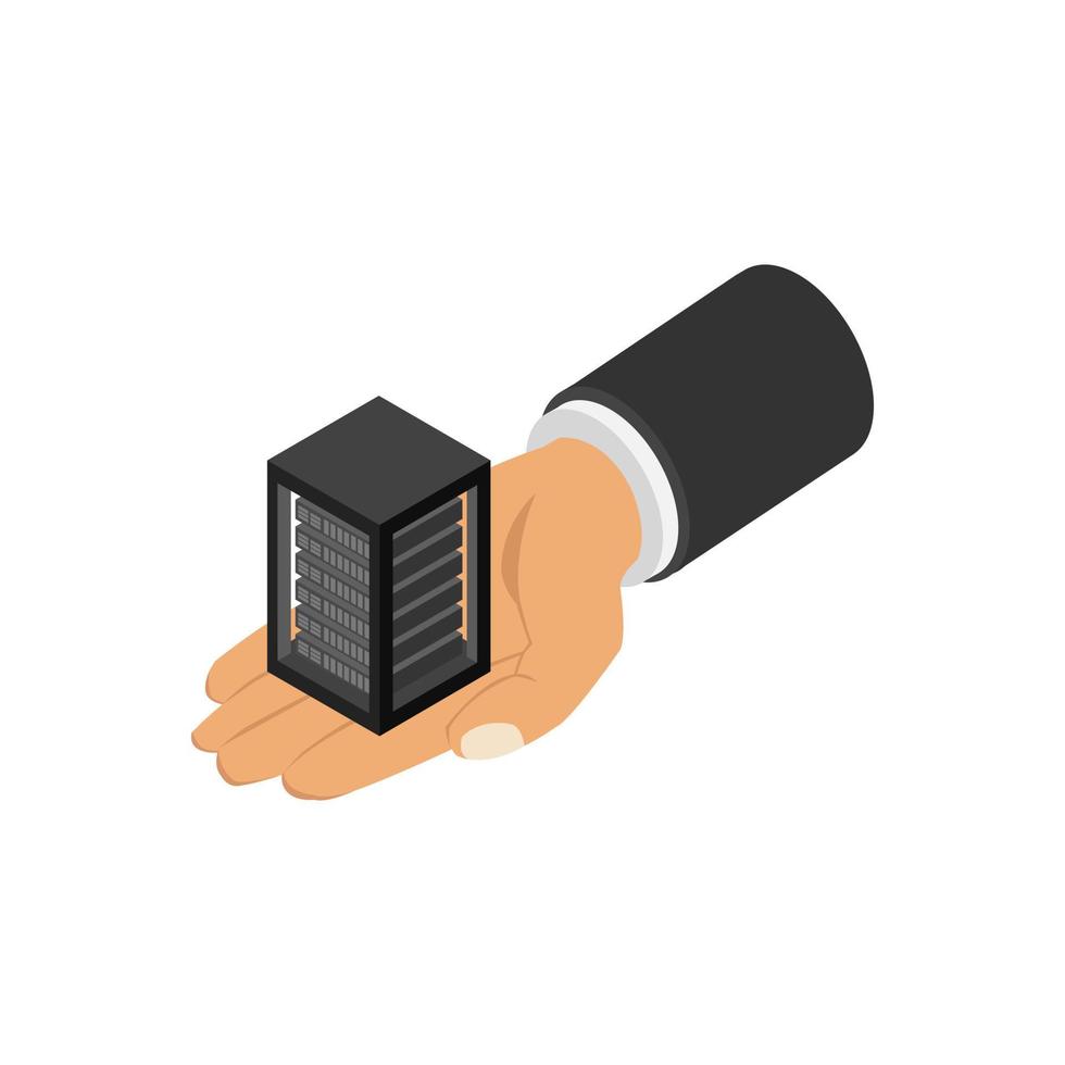 Server in isometric hand vector