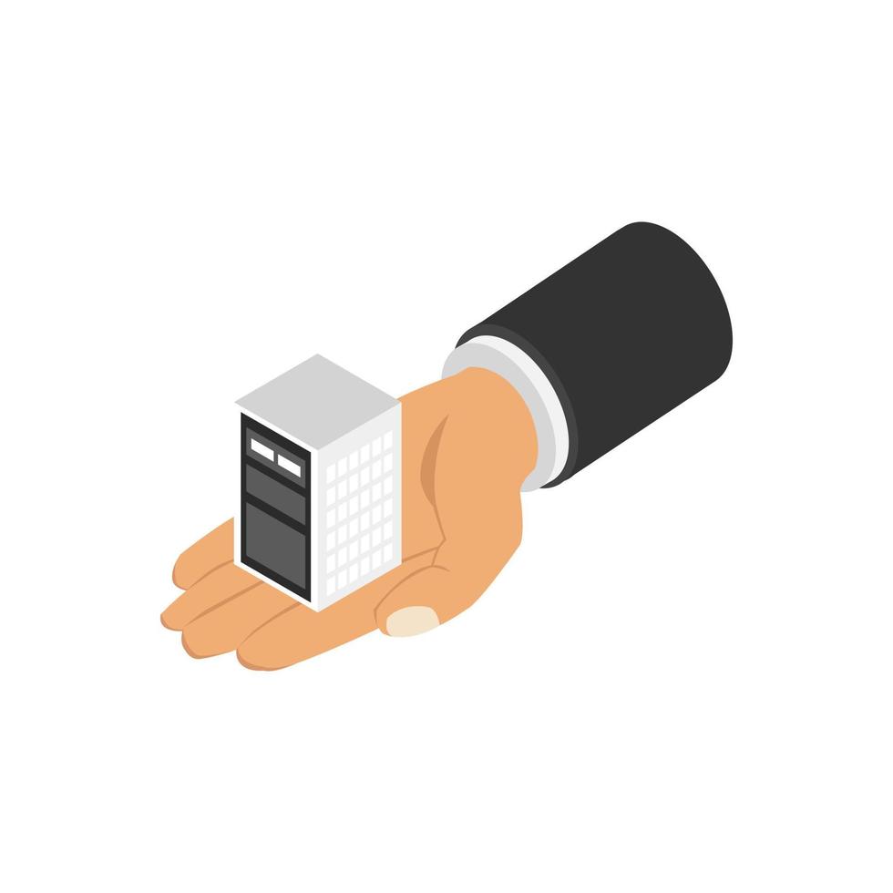 Server in isometric hand vector