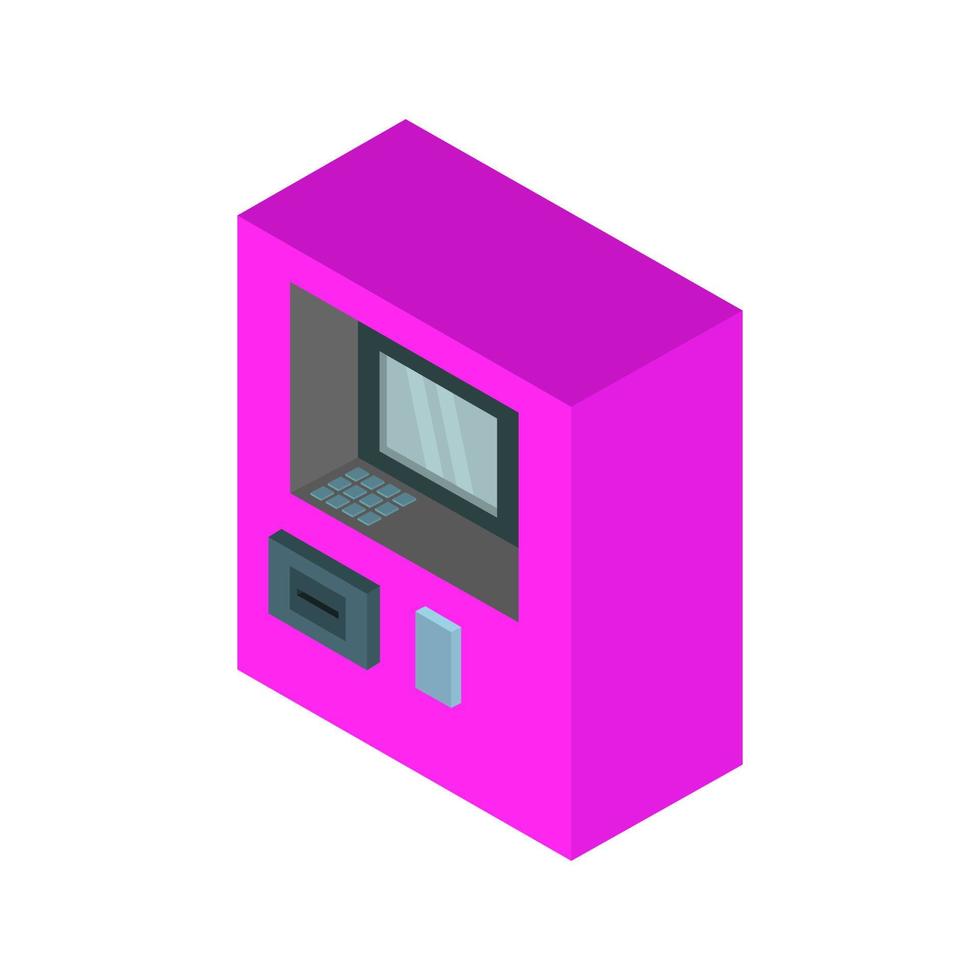 Isometric atm on a white background vector