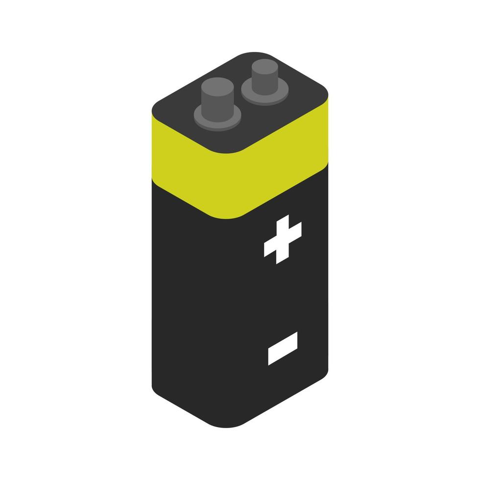Isometric battery on white background vector