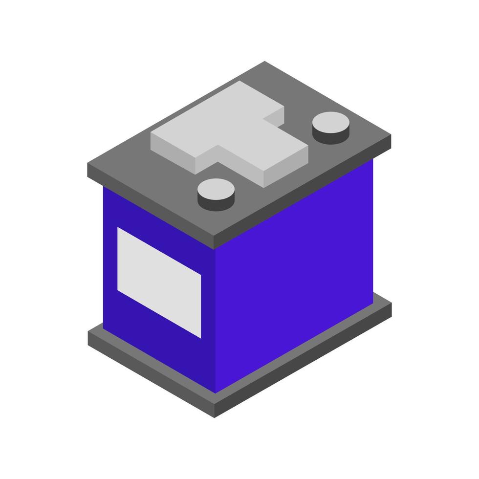 Isometric car battery on a white background vector