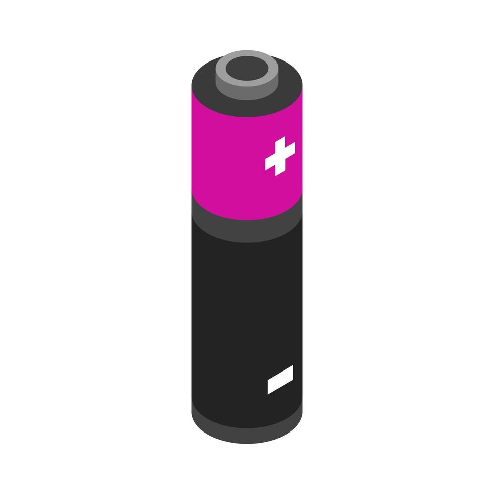 Isometric battery on white background vector