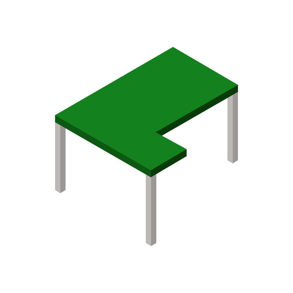 Isometric table on white background vector