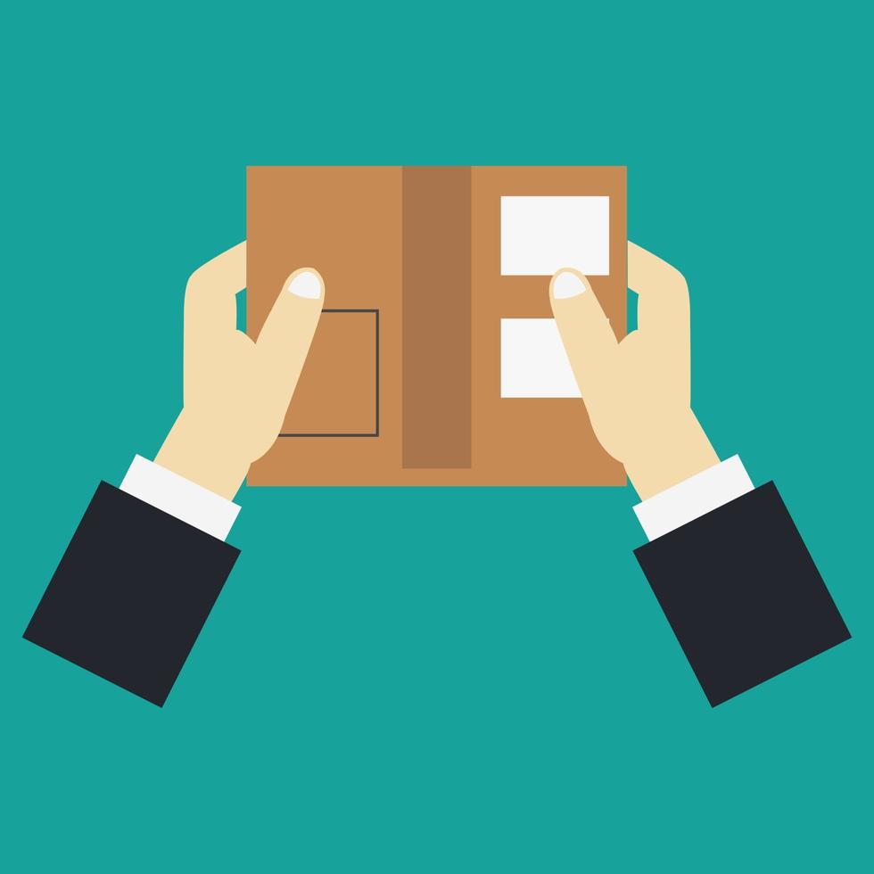 Box in hand vector