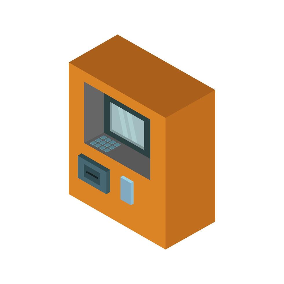 Isometric atm on a white background vector