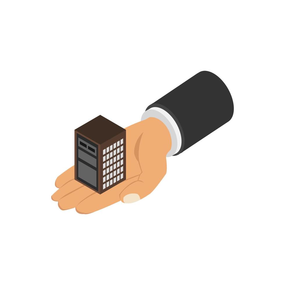 Server in isometric hand vector