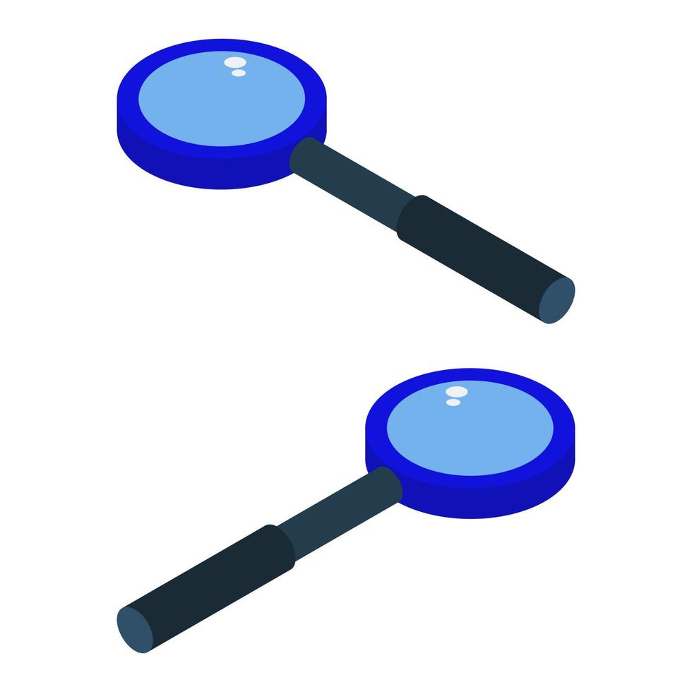 Isometric magnifying glass on a white background vector