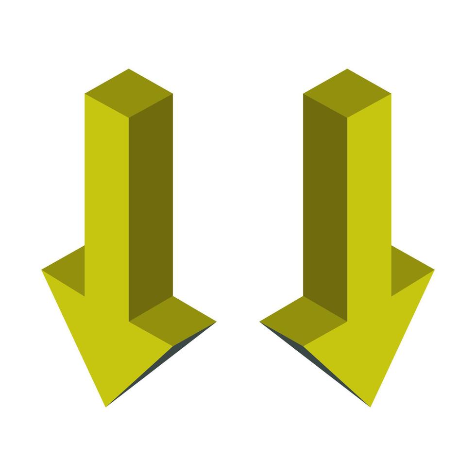 Isometric arrow on white background vector