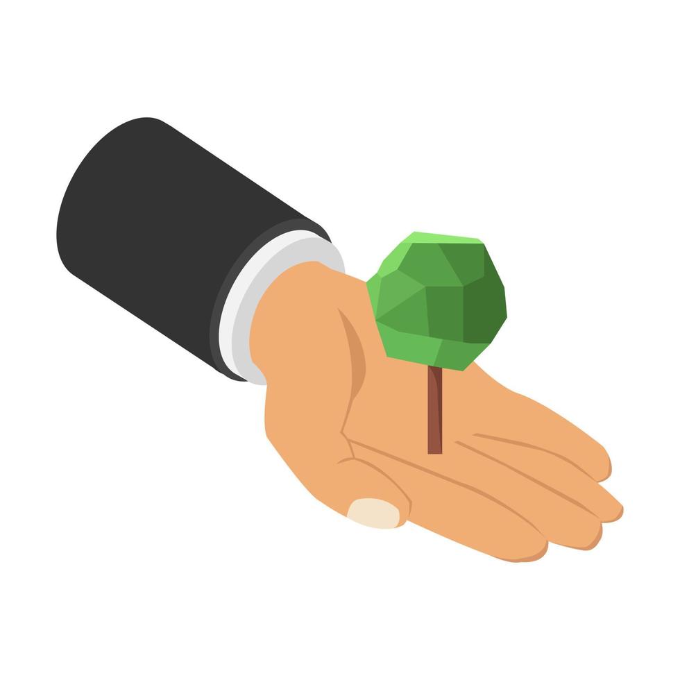 Isometric hand tree vector