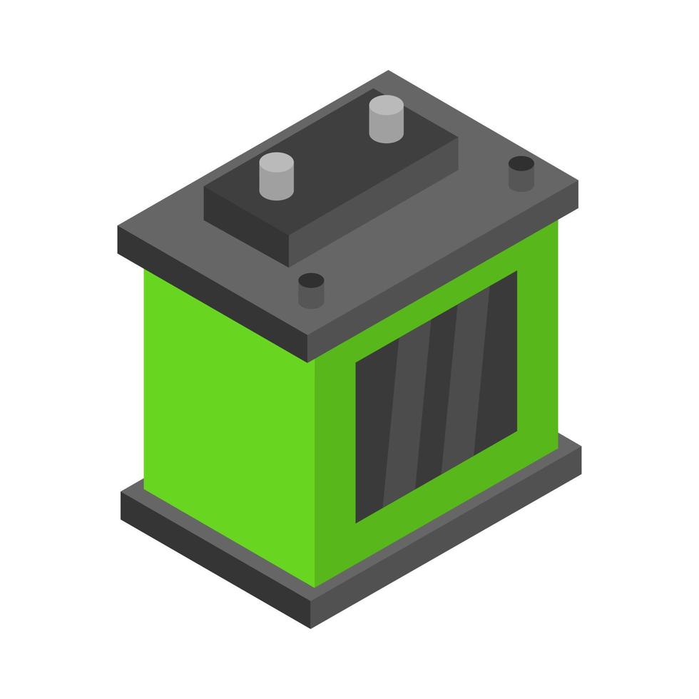 Isometric car battery on a white background vector