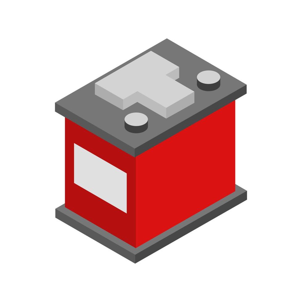Isometric car battery on a white background vector