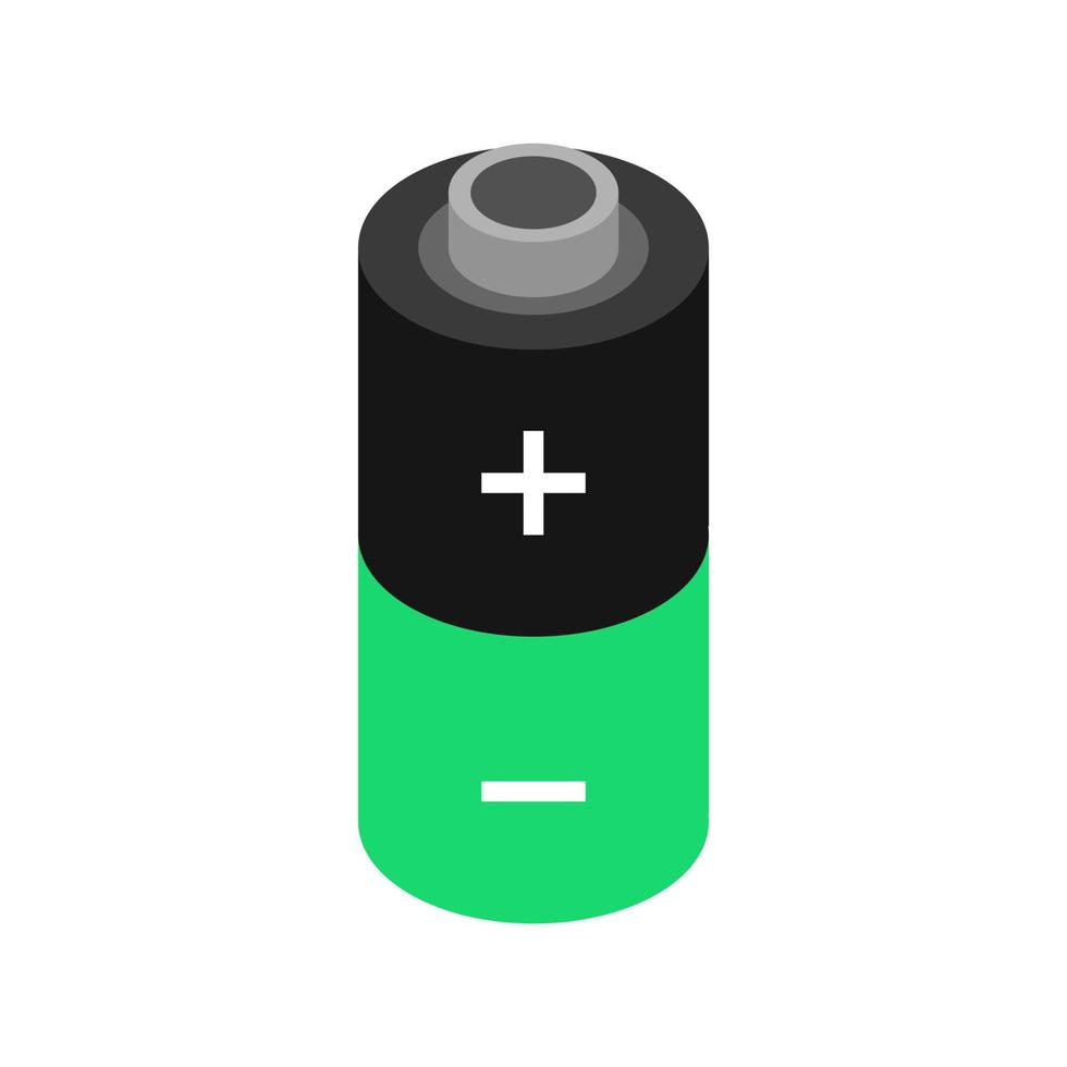 Isometric battery on white background vector