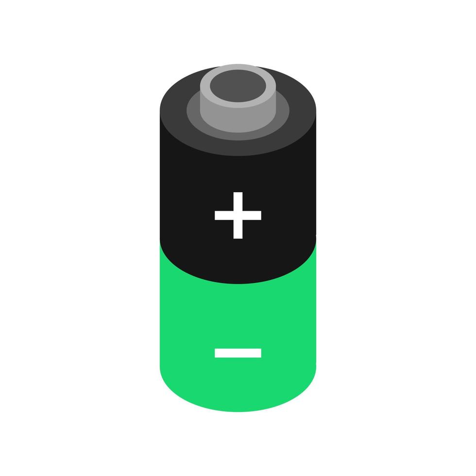 Isometric battery on white background vector