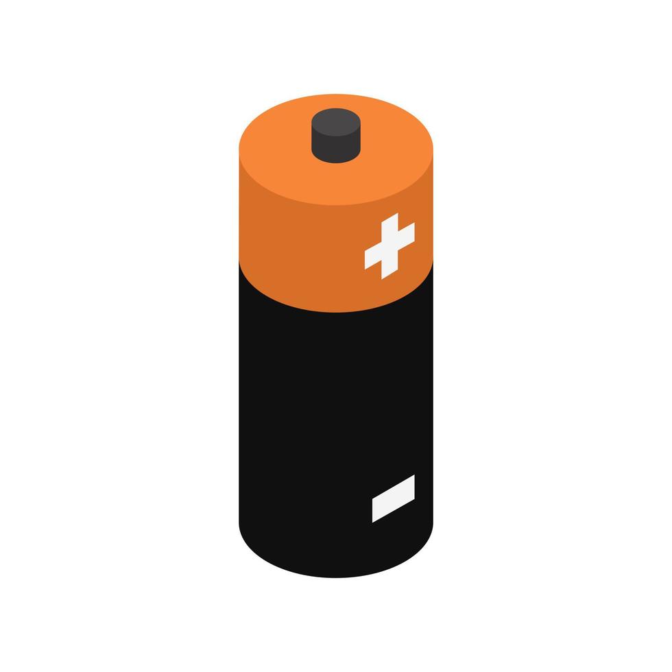 Isometric battery on white background vector