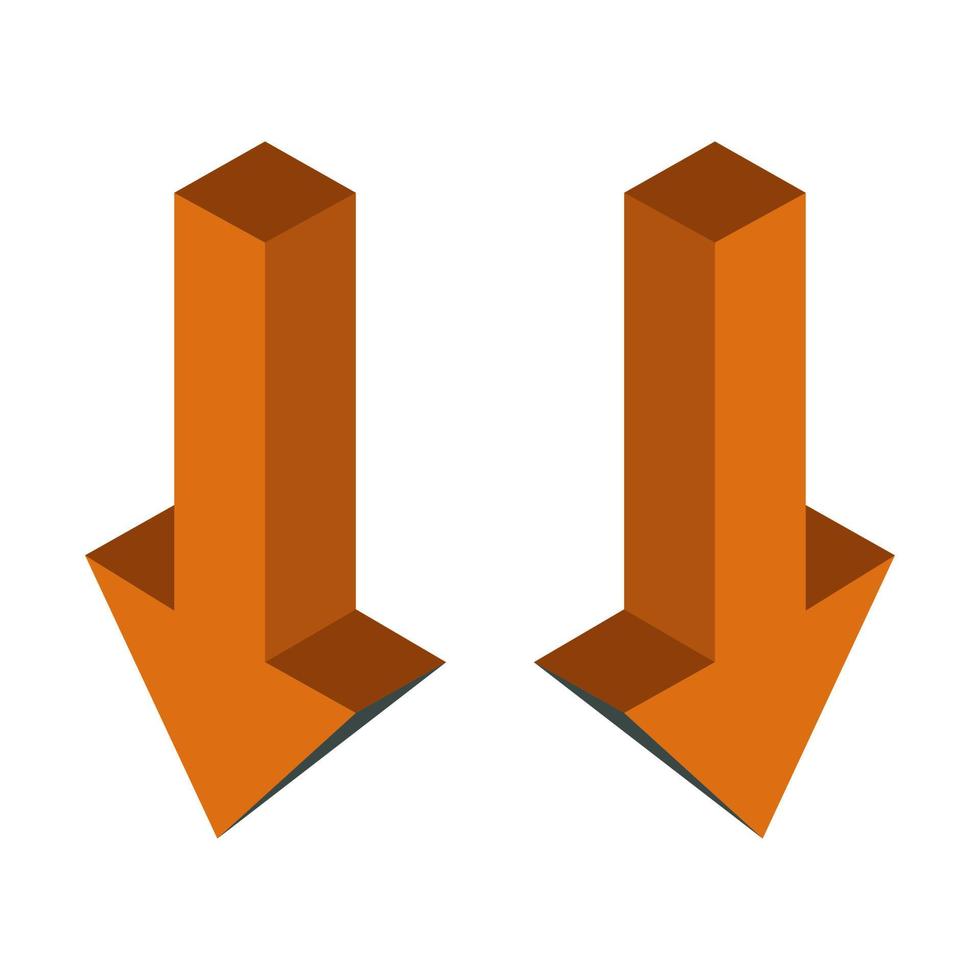 Isometric arrow on white background vector