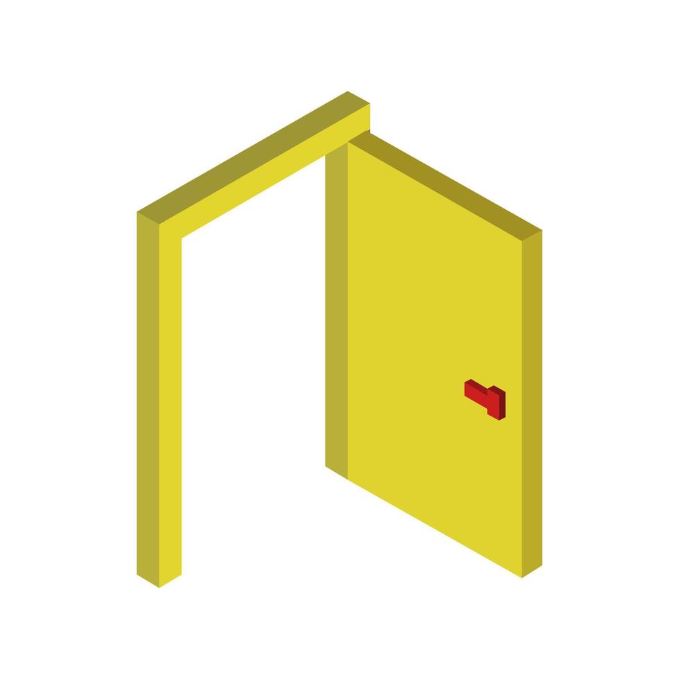 Isometric door on a white background vector