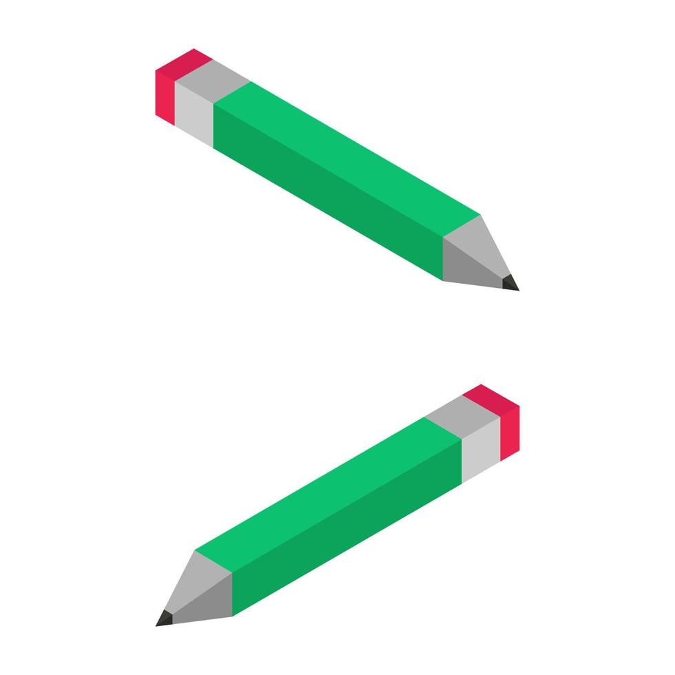 Isometric pencil on background vector