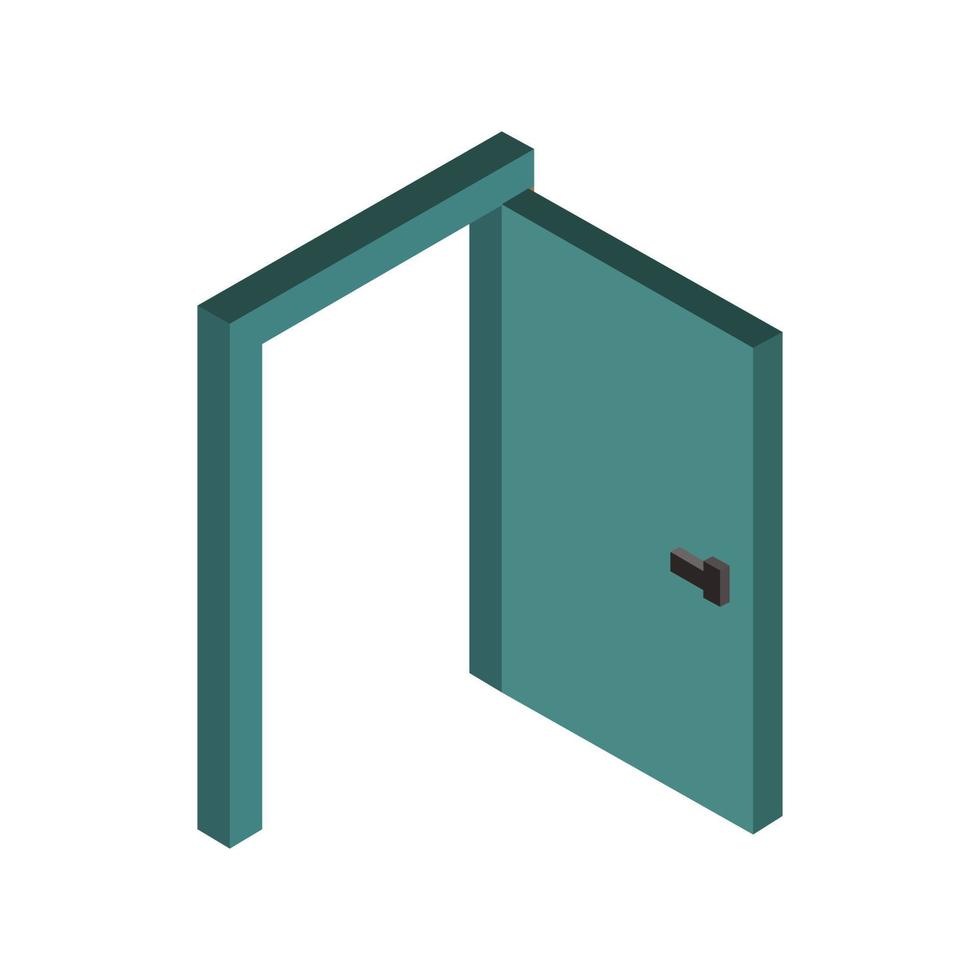 Isometric door on a white background vector