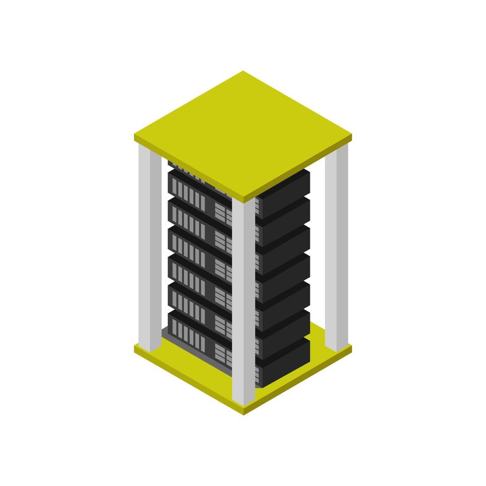 Isometric server on a white background vector