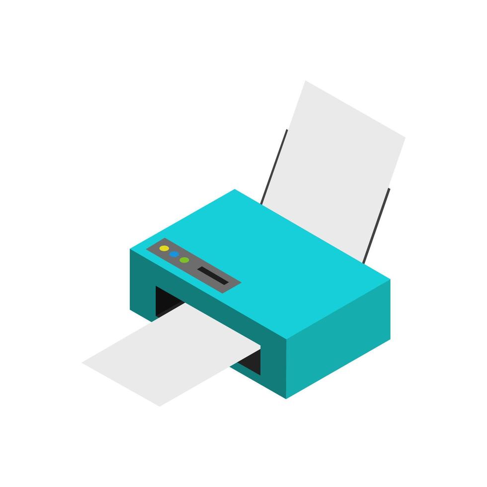 Isometric printer on a white background vector