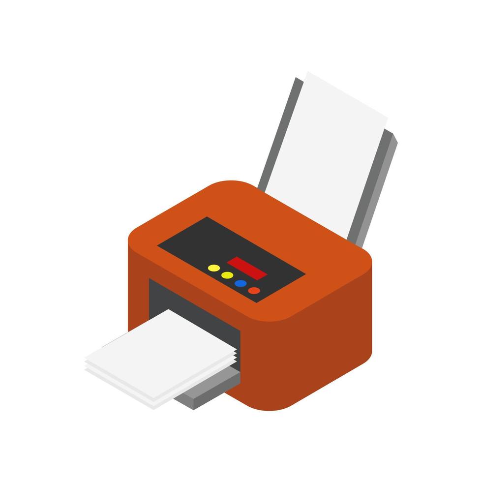 Isometric printer on a white background vector