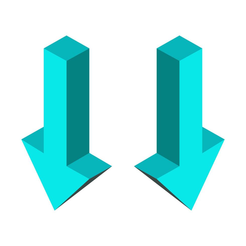 Isometric arrow on white background vector
