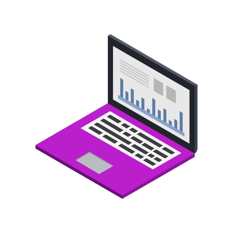 Isometric laptop on white background vector