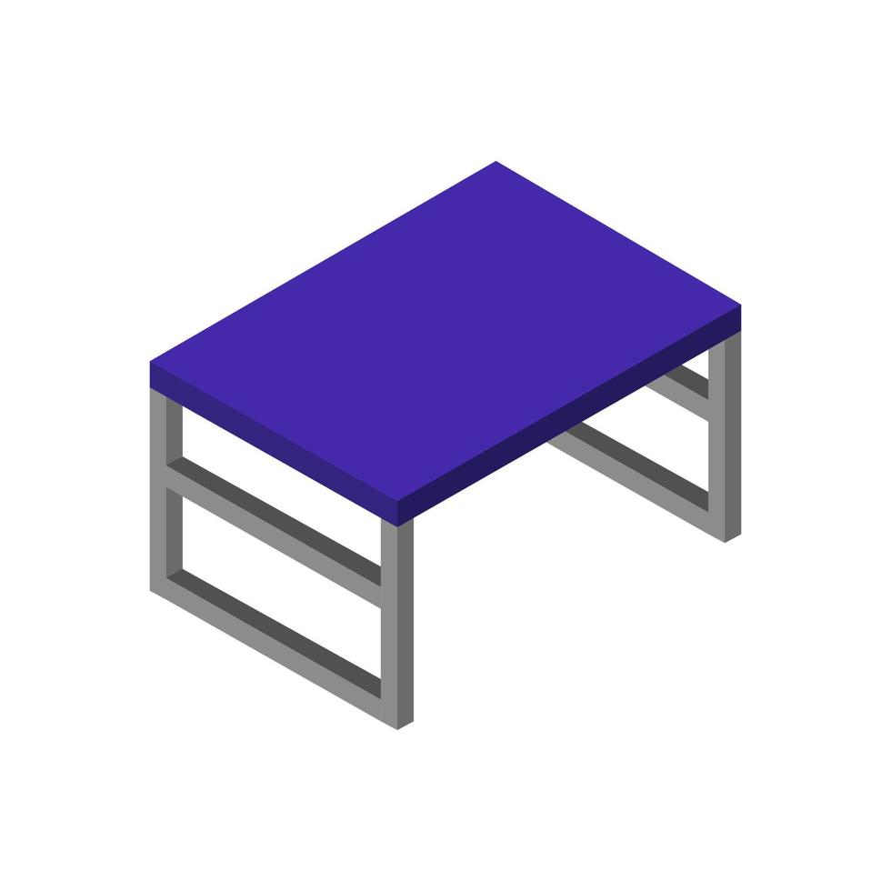 Isometric table on white background vector