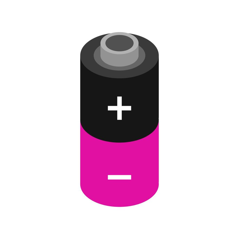 Isometric battery on white background vector