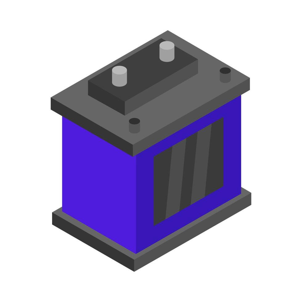 Isometric car battery on a white background vector