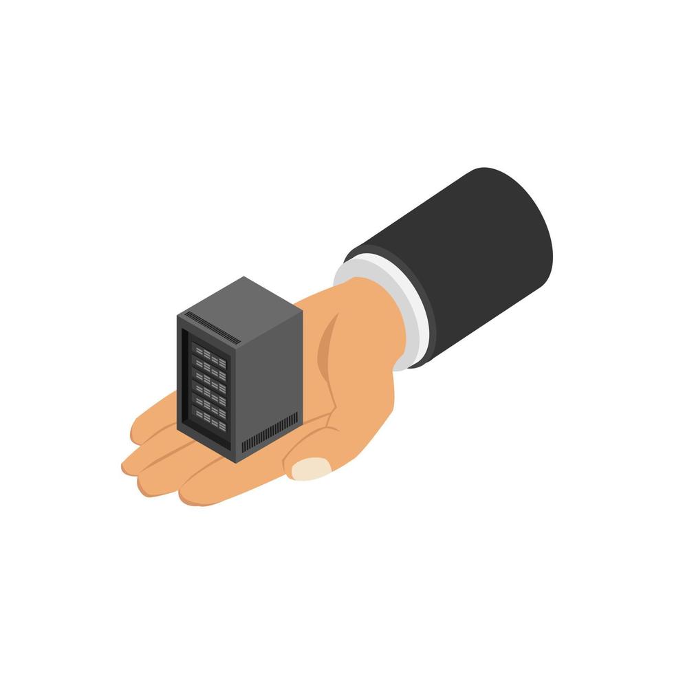 Server in isometric hand vector