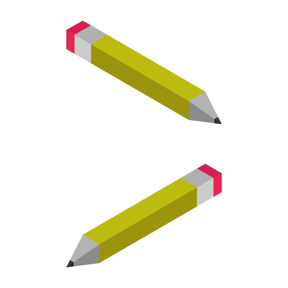 Isometric pencil on background vector