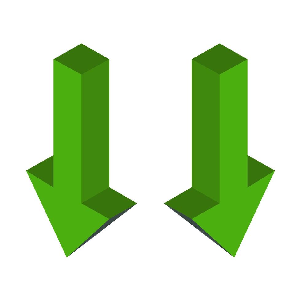Isometric arrow on white background vector