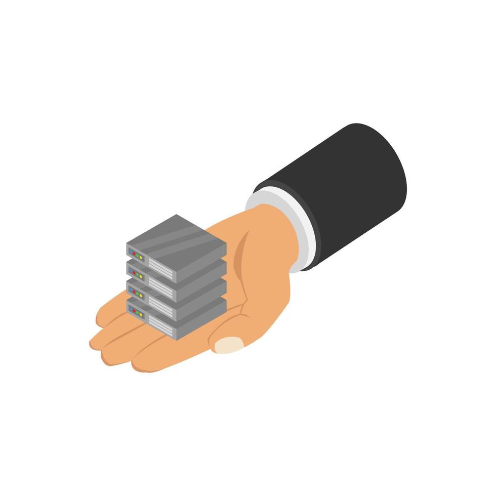 Server in isometric hand vector