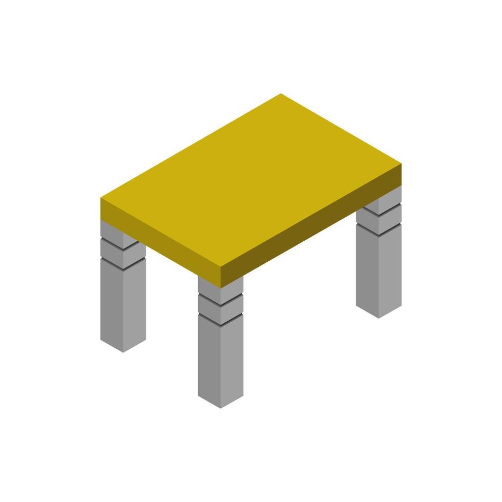 Isometric table on white background vector