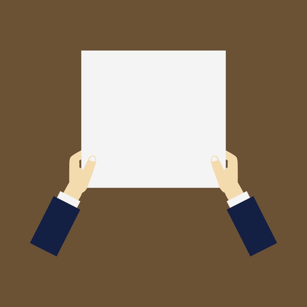 Hand holds banner vector