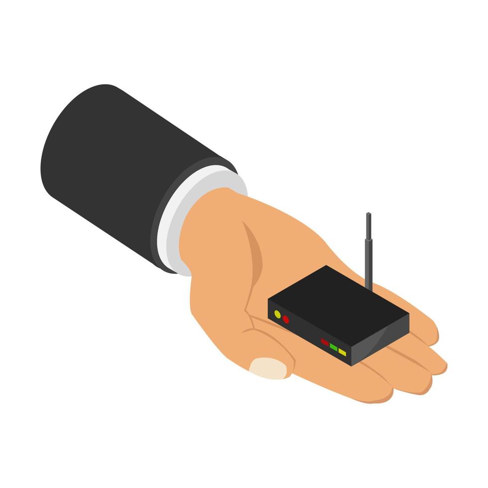 Router in isometric hand vector