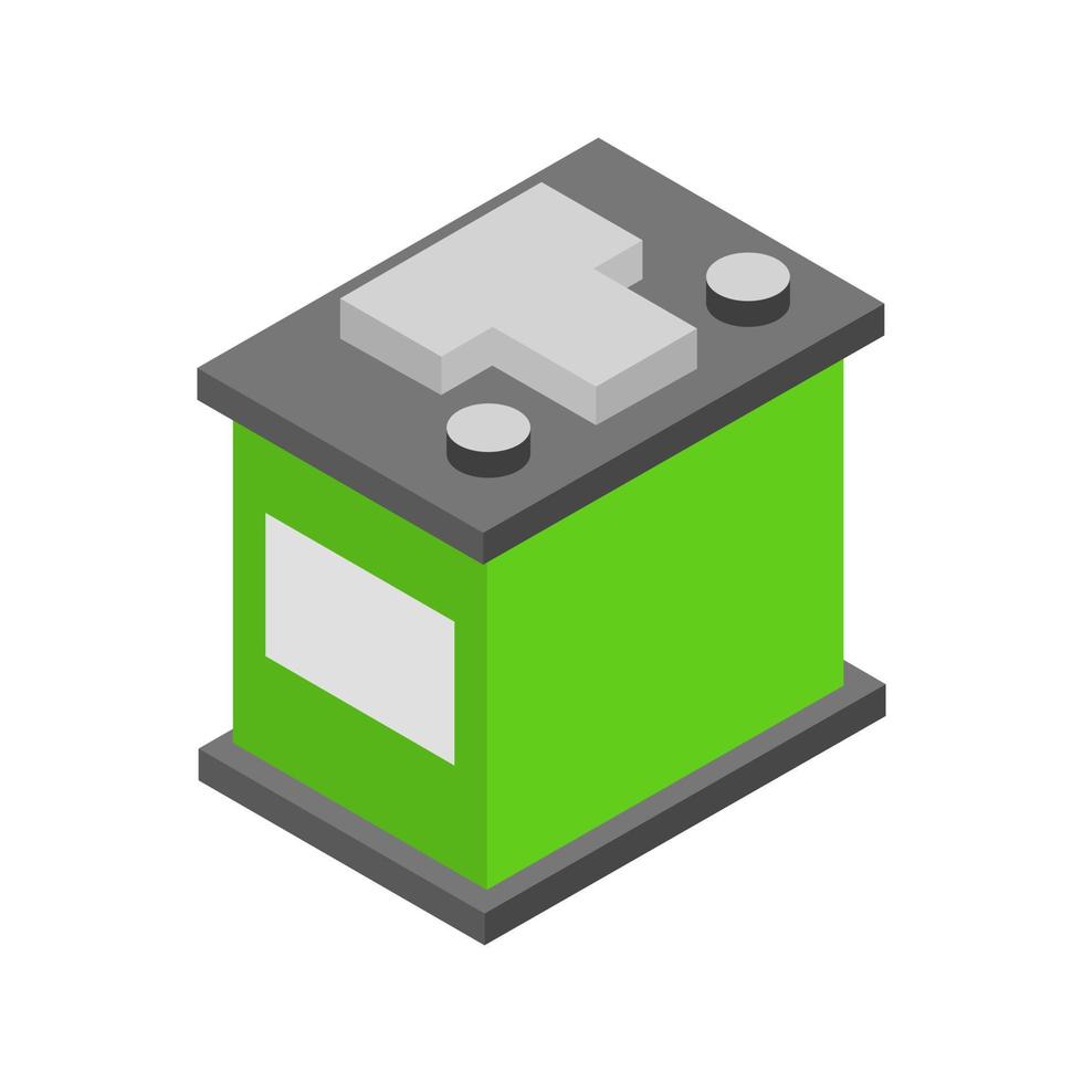 Isometric car battery on a white background vector