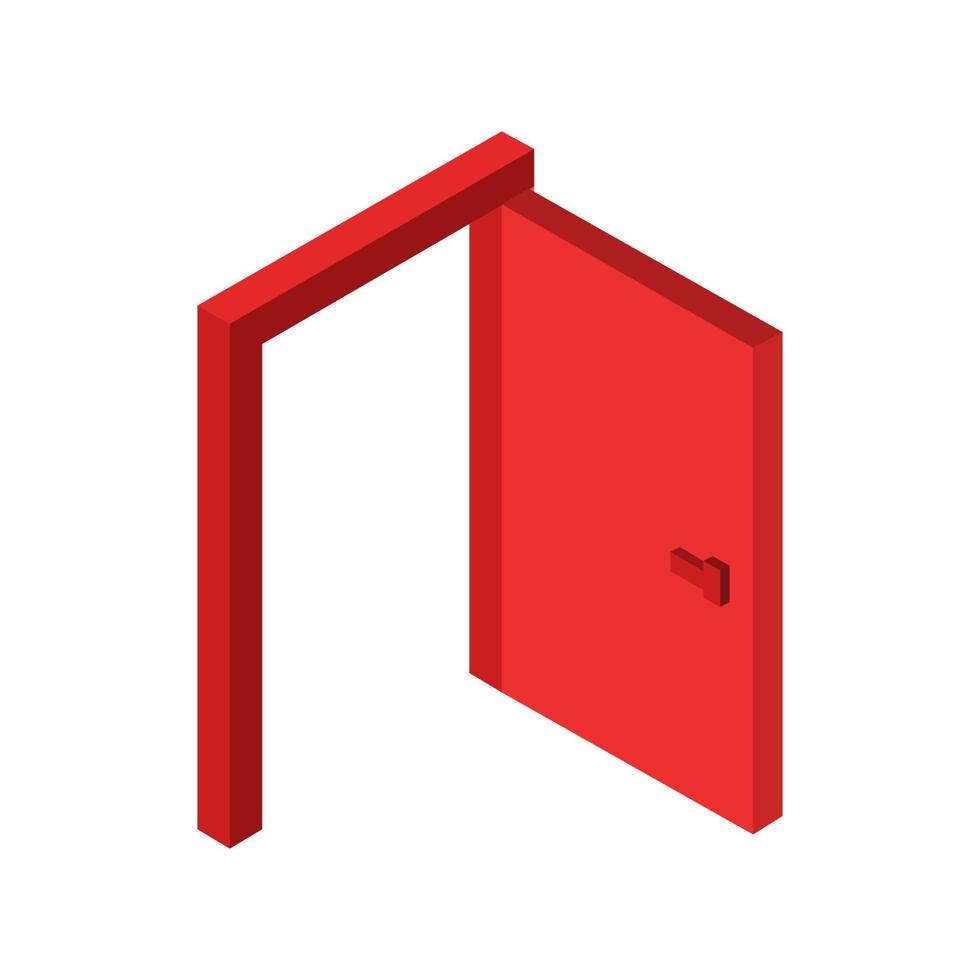 Isometric door on a white background vector