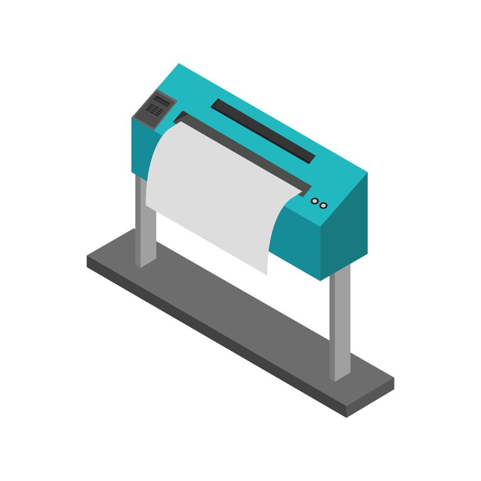 Isometric plotter on a white background vector