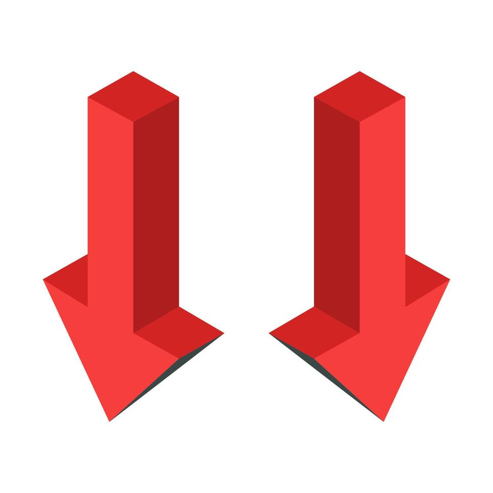 Isometric arrow on white background vector