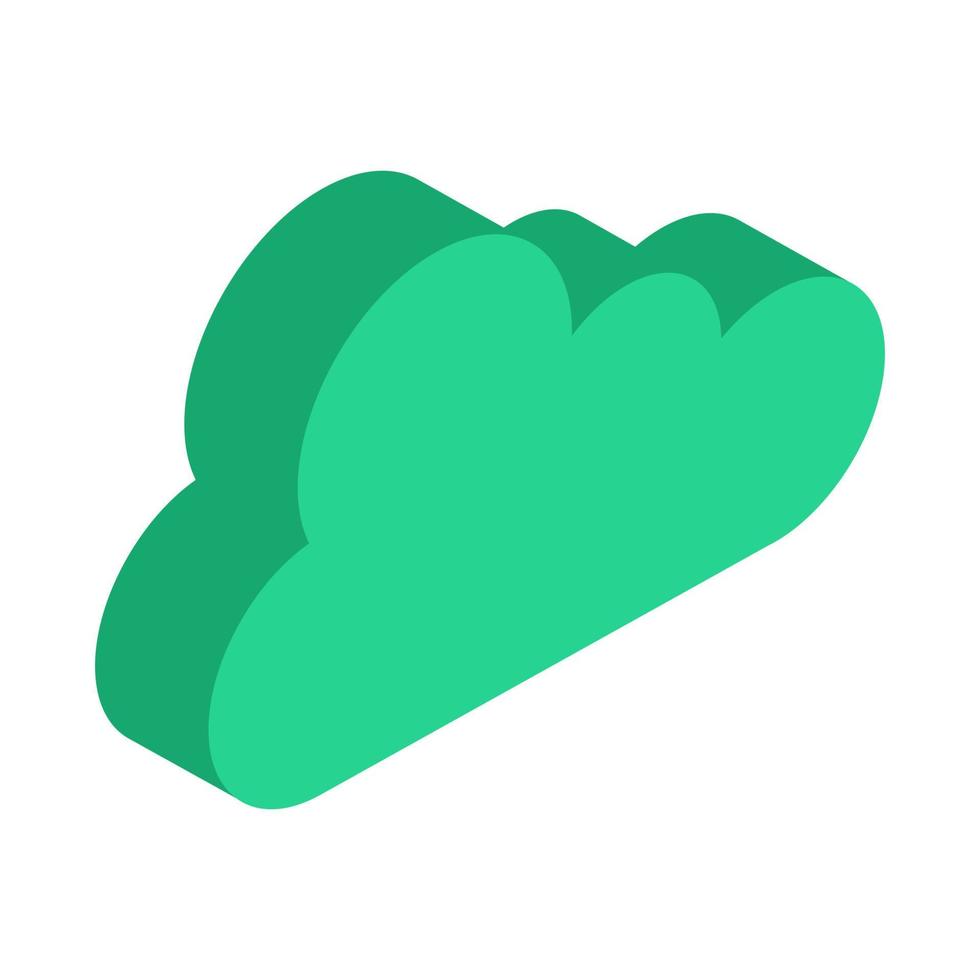 Isometric cloud on white background vector