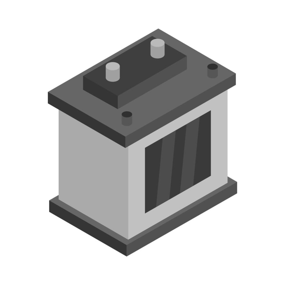 Isometric car battery on a white background vector