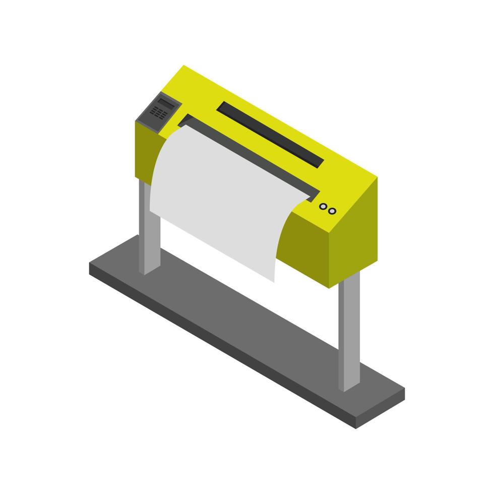 Isometric plotter on a white background vector